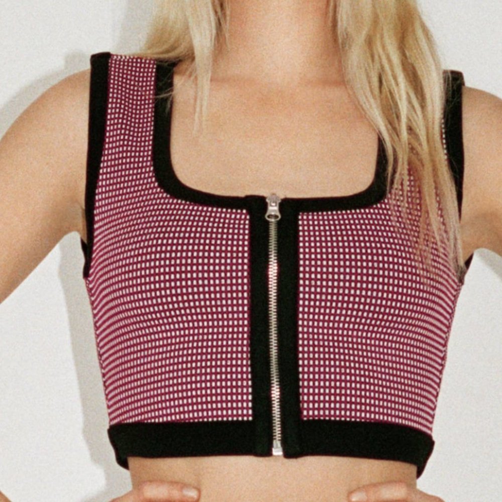 Zara Cropped Jacquard Top